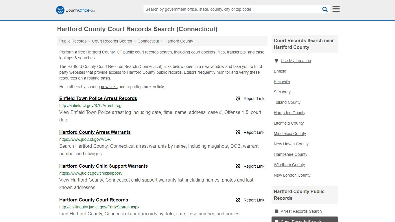 Hartford County Court Records Search (Connecticut) - County Office